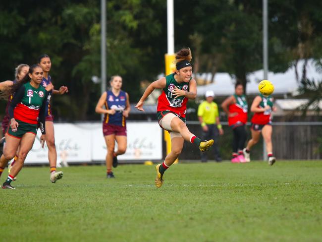 Pictured: Tatiana Finlan. South Cairns Cutters v Cairns City Lions at Fretwell Park. Round 14 AFLW Cairns 2024. Photo: Gyan-Reece Rocha