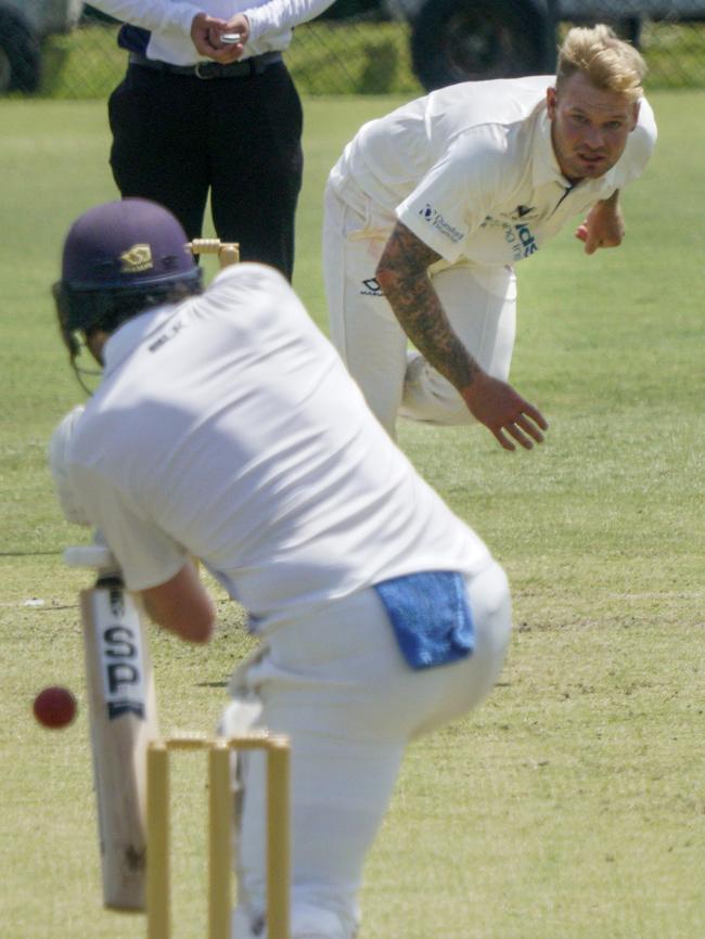 Premier Cricket: Frankston Peninsula bowler Jack Fowler. Picture: Valeriu Campan