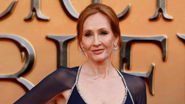 British writer JK Rowling poses on the red carpet after arriving to attend the World Premiere of the film Fantastic Beasts: The Secrets of Dumbledore in London. Picture: AFP