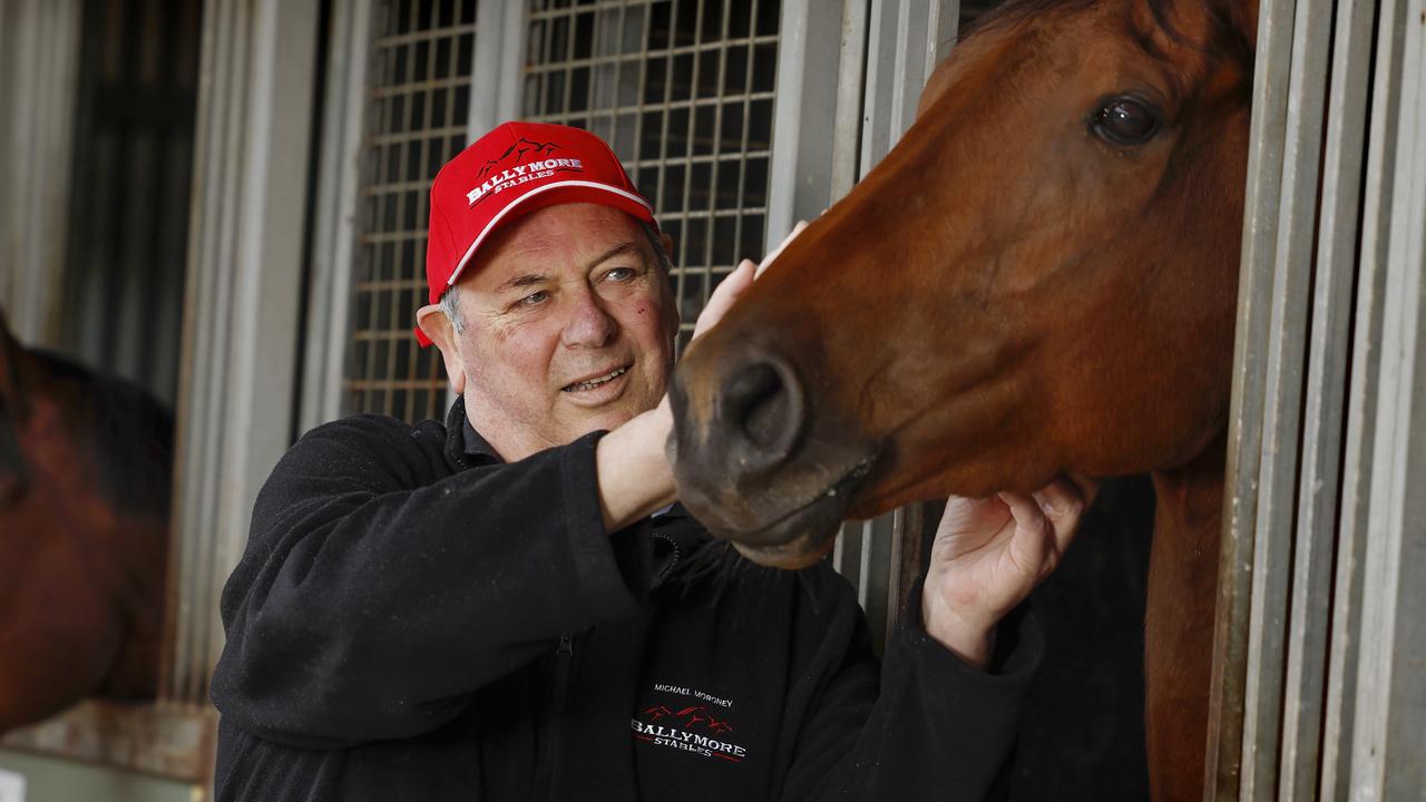 A memorial service for the Melbourne Cup-winning trainer Mike Moroney will be held at Flemington on Tuesday. Picture: Michael Klein