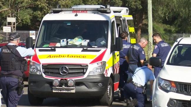 Emergency services at the scene of the incident in Mays Hill. Picture: 9News