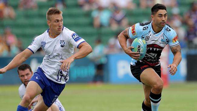 Shaun Johnson wasn’t at his electrifying best for the Sharks. Picture: AAP