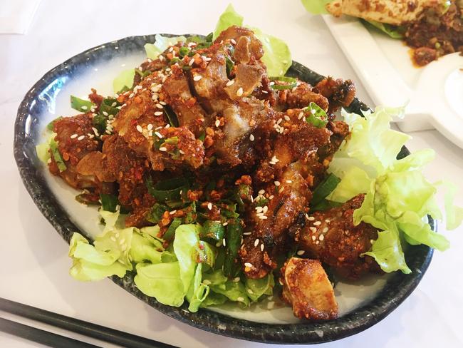 Pork hock pieces at China Chilli on Gouger St. Picture: Dianne Mattsson