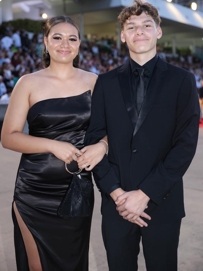 Maia Masoe and Matthew Green at the Southport State High School Formal at SeaWorld. Picture, Portia Large.
