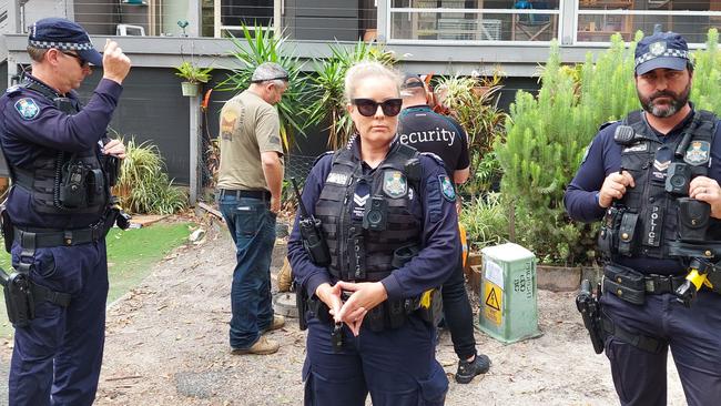 Police at Couran Cove Island Resort, South Stradbroke Island.