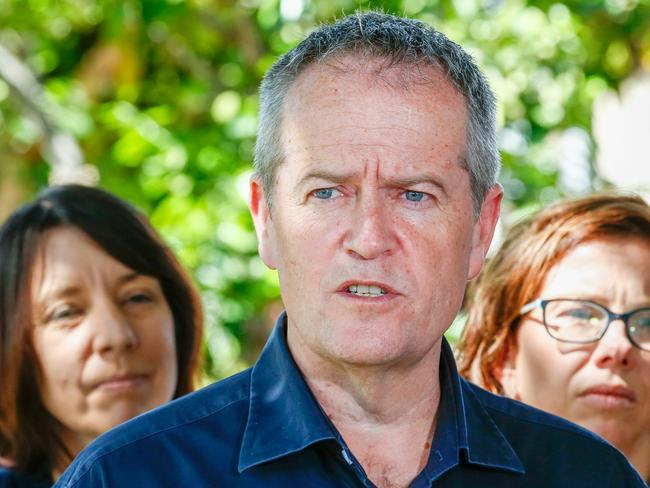 Leader of the Opposition Bill Shorten speaks to the media at Zac's Place, a Veteran's Accommodation and Support Centre in Townsville, Wednesday, September 5, 2018. A Bill Shorten-led government will sign Australia's first "military covenant" with the armed forces, formalising a commitment to look after those who served. (AAP Image/Michael Chambers) NO ARCHIVING