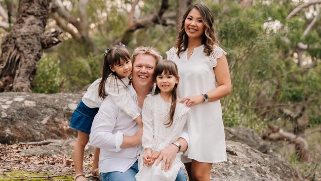 KindiCare founder Benjamin Balk, pictured with his family, says there are fears childcare fees will rise due to higher staff wages. Picture: Kirsty Jauncey Photography