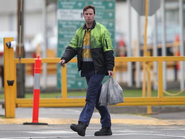 Last shift as the Ford factory in Broadmeadows closes down. Picture: David Crosling