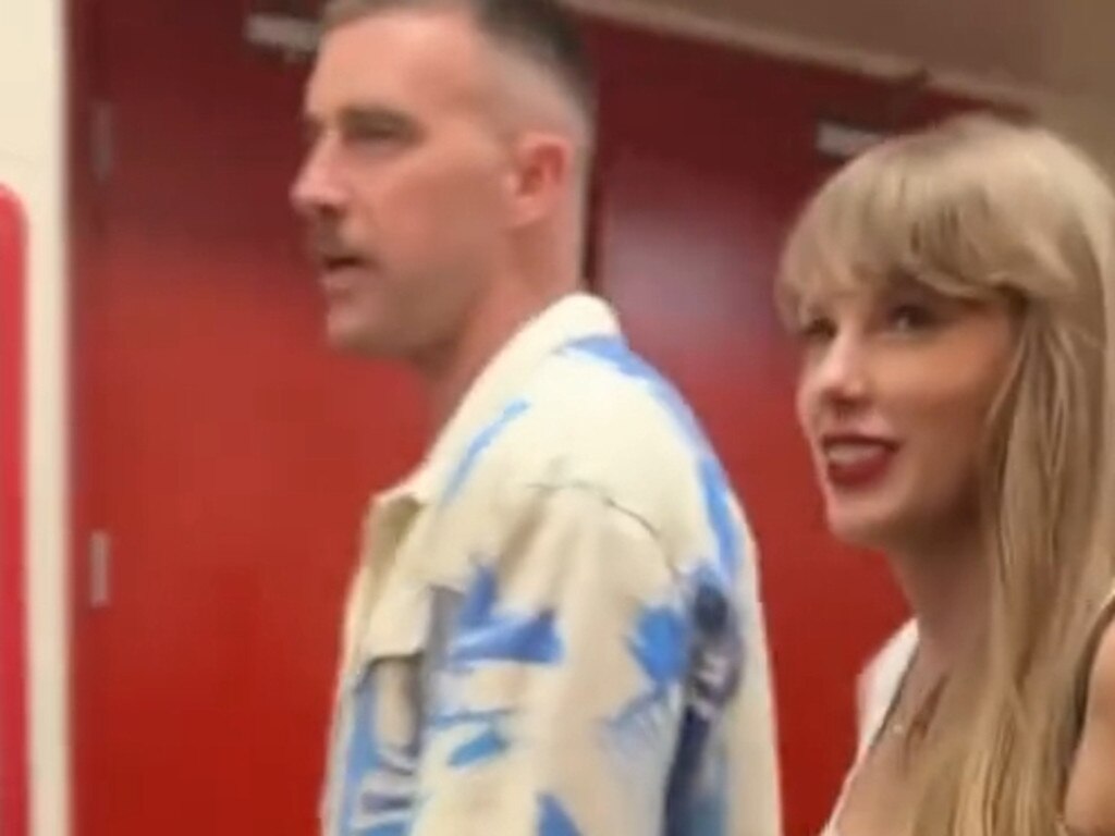 Taylor Swift and Travis Kelce are being affectionately dubbed the ‘All American couple’. Picture: NFL/tiktok