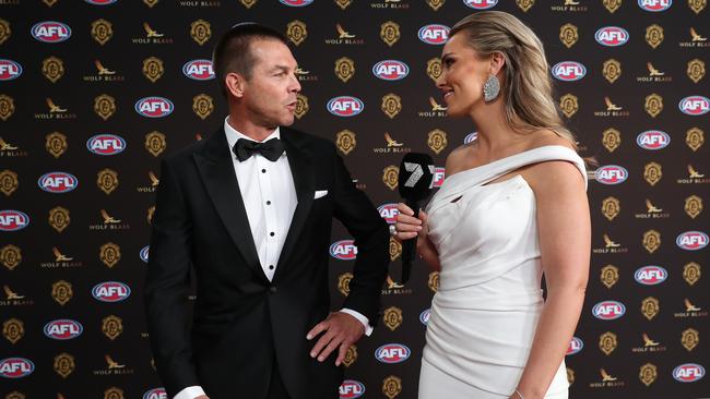 Ben Cousins is interviewed on the red carpet. Picture: Getty