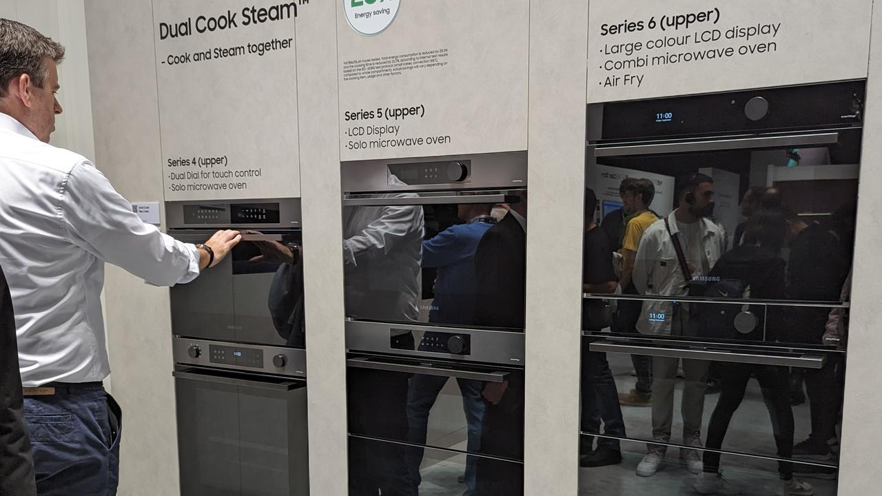 Samsung's new range of in-built ovens. Picture: Lauren Chaplin/news.com.au