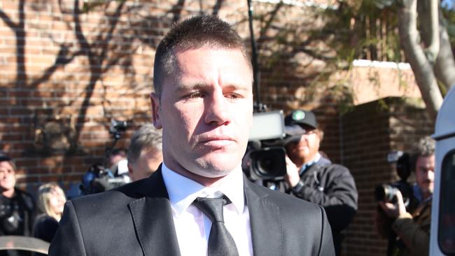 Football player Shaun Kenny-Dowall leaves the Waverly court in a hurry .pic John Grainger