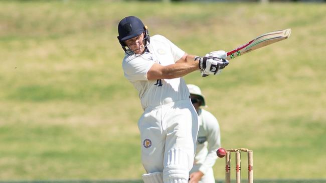 Frankston Peninsula batsman Tom Wood is bowled on Saturday. Picture: Arj Giese