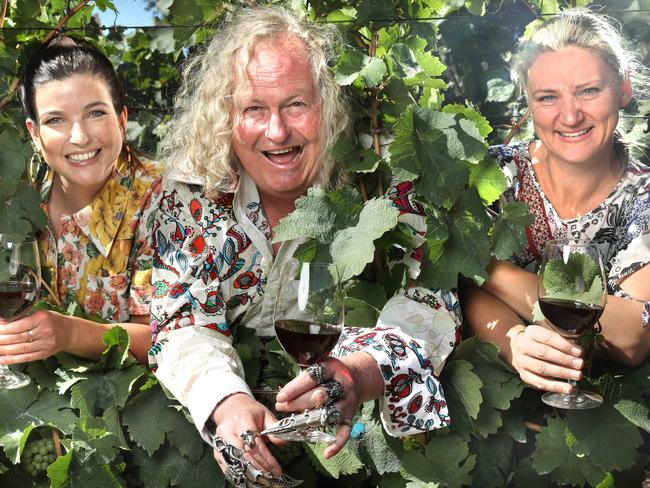 SATC is launching 2021 as the Year of Australian Wine. Three different winemakers from three different brands - Kate Laurie (Deviation Rd), Chester Osborn (d'Arenberg) and Justine Henschke (Henschke Wines)  coming together to help promote SA wine and encourage people to head out to the regions. 18 January 2021. Picture Dean Martin