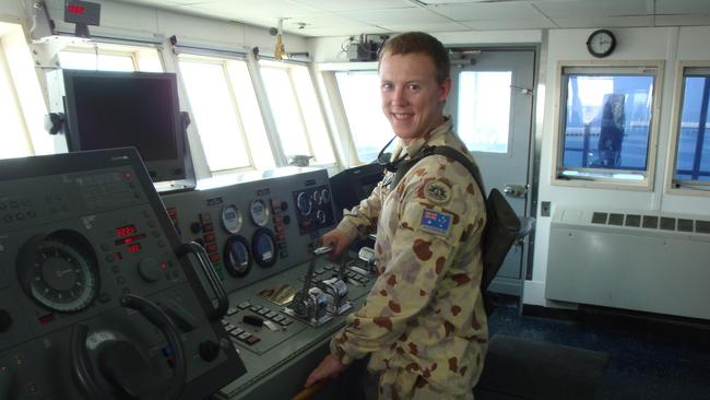 Chris Jeffery Pictured in 2009, on a military ship in the Middle East. 