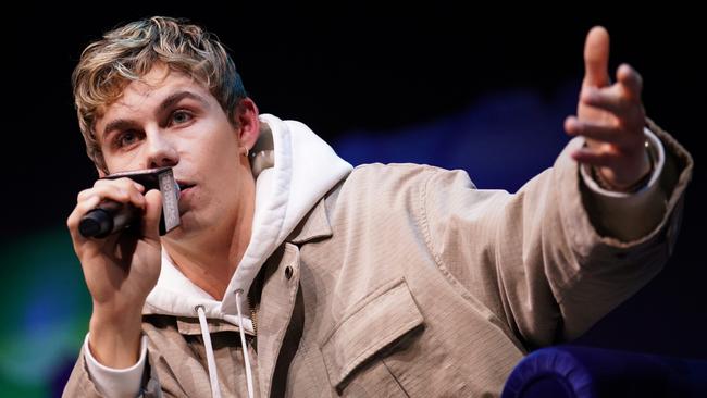 The Kid Laroi speaks during a keynote session at SXSW Sydney 2024. Picture: Getty Images