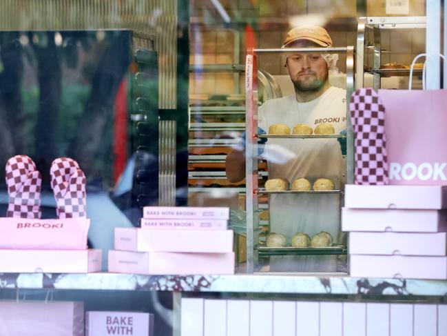 Bellamy’s husband, Justice, made an appearance at the store on Wednesday. Picture: Steve Pohlner