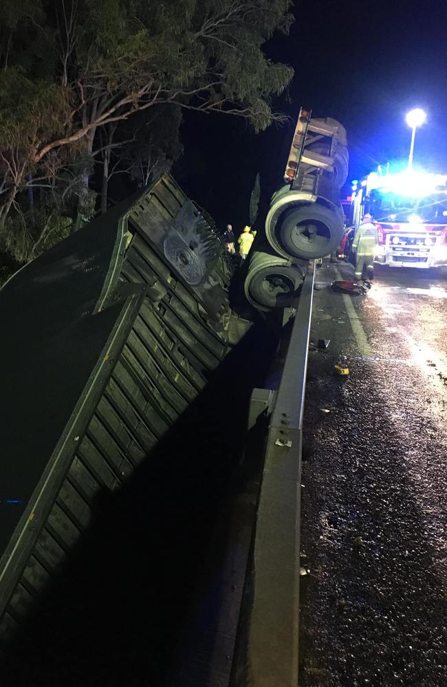 The scene of the overnight crash. Picture: ABC Capricornia