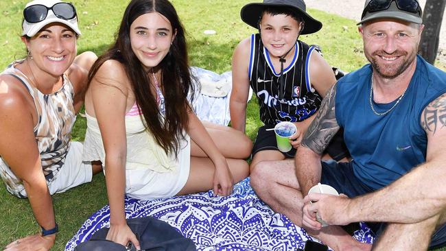 Christina, Paityn, Orlando and Josh Fieldings at Picnic by the Lake, Kawana. Picture: Patrick Woods.