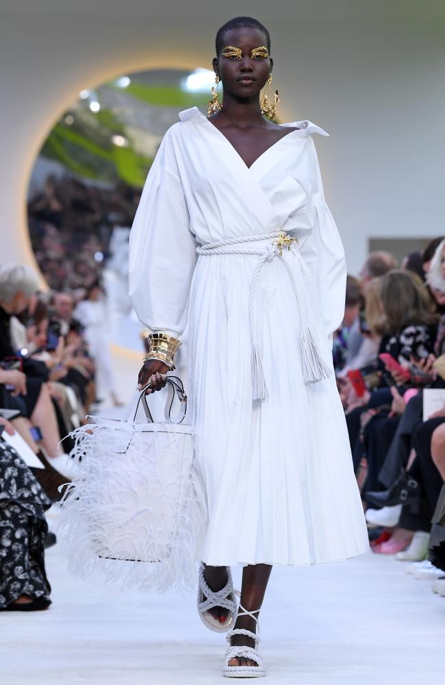 A rope belt! Her full Valentinto-clad look. Picture: Getty Images