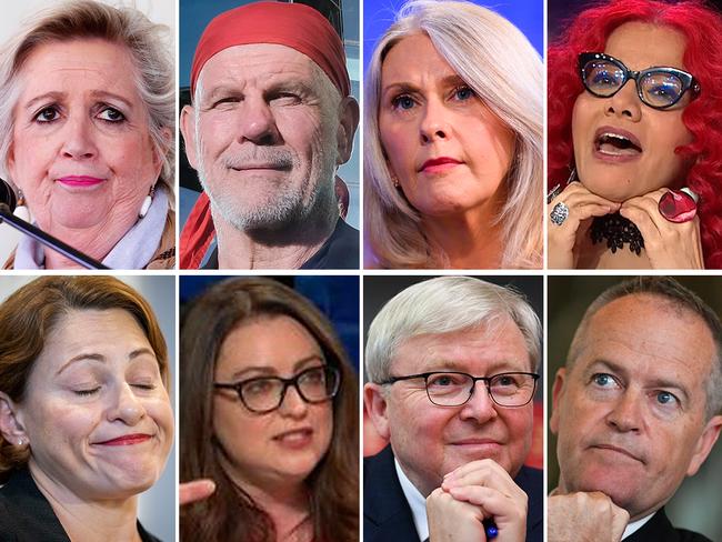 The Mocker is predicting a big 2020 for the likes of (clockwise, from top left) Jane Caro, Peter FitzSimons, Tracey Spicer, Mona Eltahawy, Bill Shorten, Kevin Rudd, Van Badham and Jackie Trad.