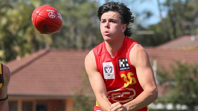 Elijah Hollands played in Gold Coast’s VFL team over the pre-season. Picture: Russell Freeman/AFL Photos