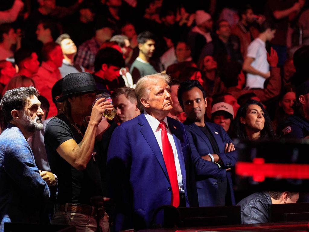 US President-elect Donald Trump, singer Kid Rock and US entrepreneur Vivek Ramaswamy. Picture: AFP