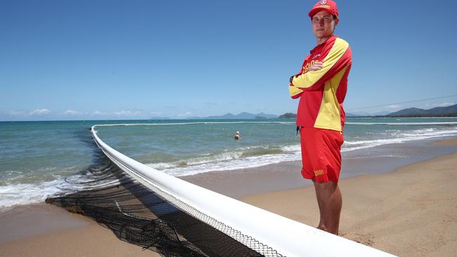 Surf Life Saving Queensland is set to install stinger nets at beaches across Cairns for the start of the stinger season. Cairns lifeguard Marty Dahlstom pictured. Picture: Brendan Radke