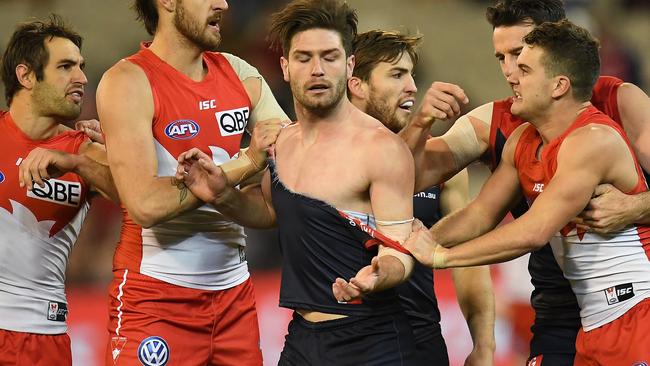 Tom Bugg following his clash with Callum Mills. Picture: AAP Images