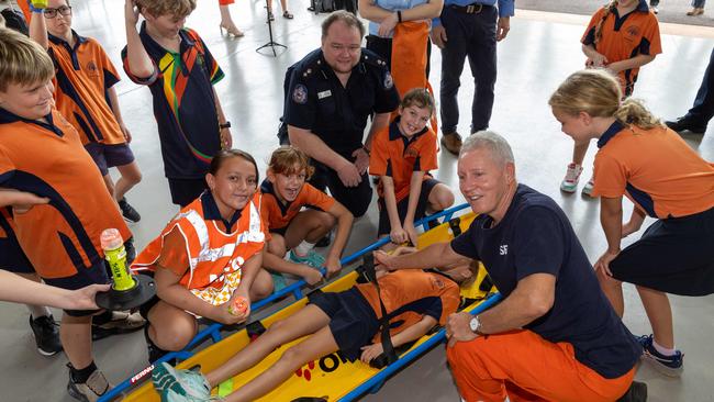 Girraween Primary School students tour the NTES Palmerston Volunteer Unit, meeting Paddy the Platypus and testing out the emergency sirens. Picture: Pema Tamang Pakhrin