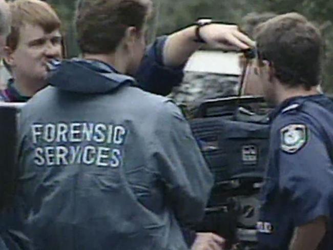 Crime scene images from where Rachelle Child’ burning body was found at Gerroa on June 8, 2001.