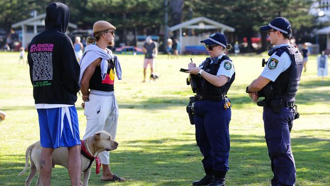 Sydney police have issued on-the-spot fines for social distancing breaches. Picture: Gaye Gerard