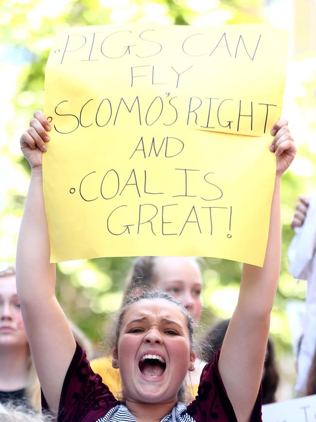 during today’s protests. Pictures: Jenny Evans/Getty