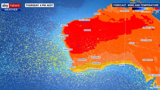 Western Australia is set to remain scorching. Picture: Sky News Weather.