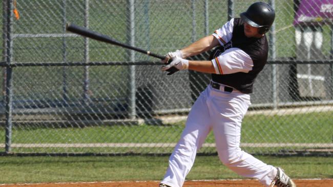 Trent Oeltjen playing for Penrith Baseball.