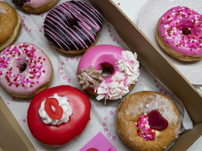 Valentine’s Day selection at Dr Dough Donuts. Picture: Jenifer Jagielski