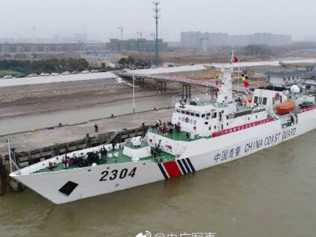 An armed Chinese coast guard cutter similar to those operating in Indonesian waters. Picture: Chinese state media.