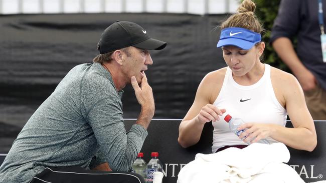 Darren Cahill says his charge Simona Halep has her work cut out against Serena Williams. Picture: Sarah Reed