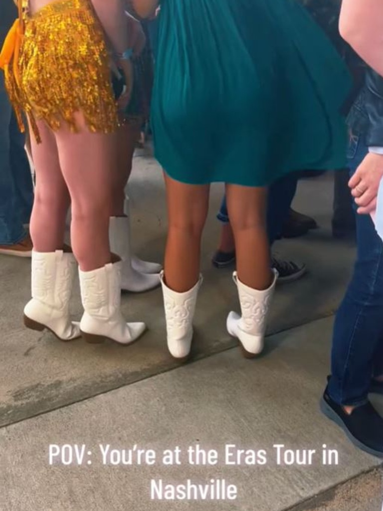 Social media users in the US described seeing a ‘sea of cowboy boots’ at US concerts. Picture: TikTok