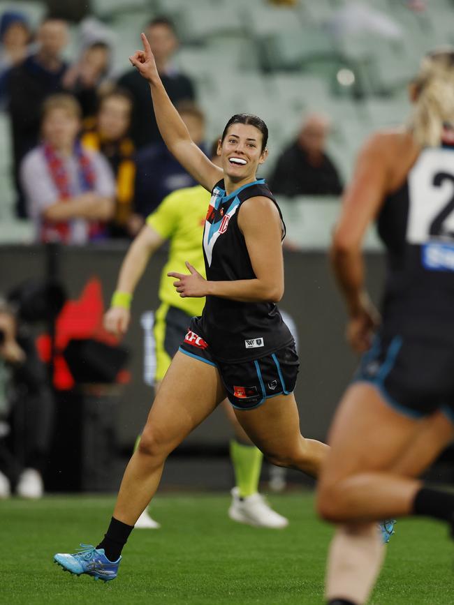 Teakle during her blistering performance against the Bulldogs. Pic: Michael Klein