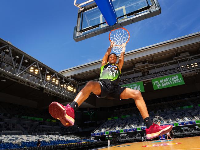 South East Melbourne Phoenix player Malique Lewis has taken the NBL by storm this season. Picture: Mark Stewart