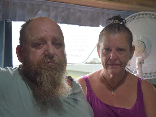 Deborah and Jim Hawkins have been left practically homeless after their caravan and ute crashed following Jim's stroke