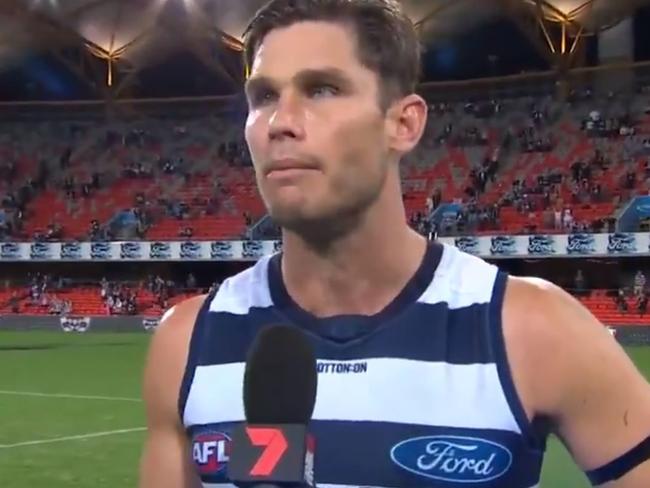 Tom Hawkins was all class after the final siren.