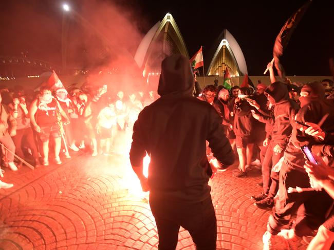 ‘Rally For A Free Palestine’ protest on the forecourt of The Sydney Opera House on October 9. Picture: NCA NewsWire / Jeremy Piper