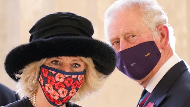 Camilla and Prince Charles have in their chic masks. Picture: Sean Gallup/Getty