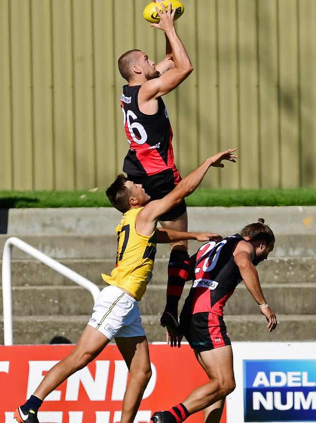 West's Daniel Webb takes a big mark. Picture: Tom Huntley