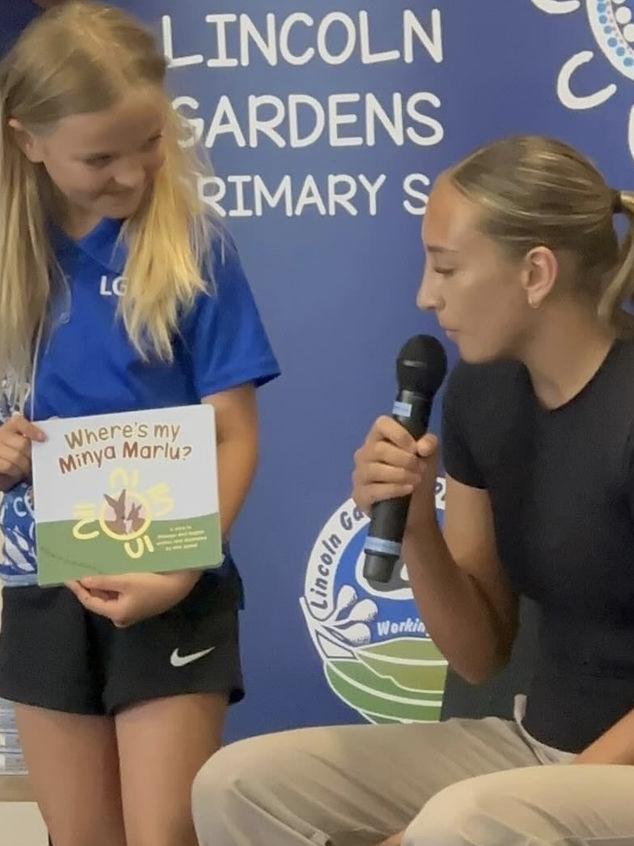 She launched her book at her old primary school. Picture: Indigenous Literacy Foundation