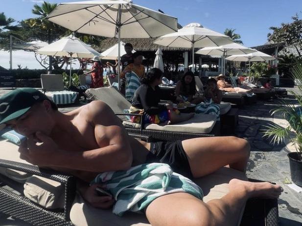 Australian Rugby's prized signing and Sydney Roosters player, Joseph Aukuso-Suaalii, poolside at a luxury resort in Fiji while the Wallabies were getting lapped by South Africa.