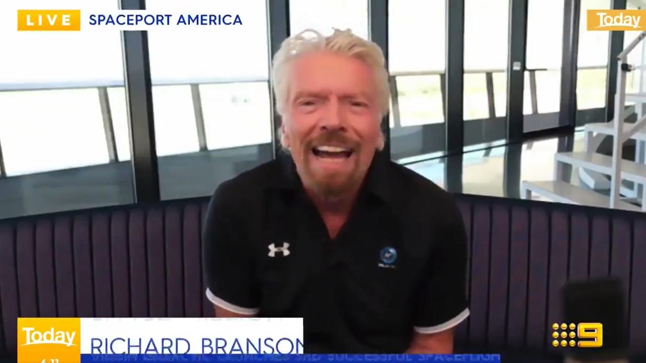 Richard Branson appeared on the Today Show. Picture: Channel 9