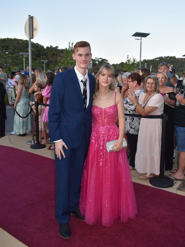 Chloe Keogh and Lukas Eriksson at the Proserpine State High School formal at Shute Harbour Marine Terminal on November 15, 2023. Photo: Zoe Devenport